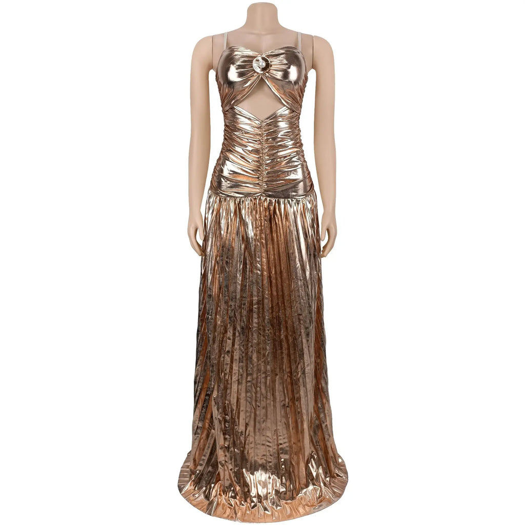 Sequin Spaghetti Strap Gown