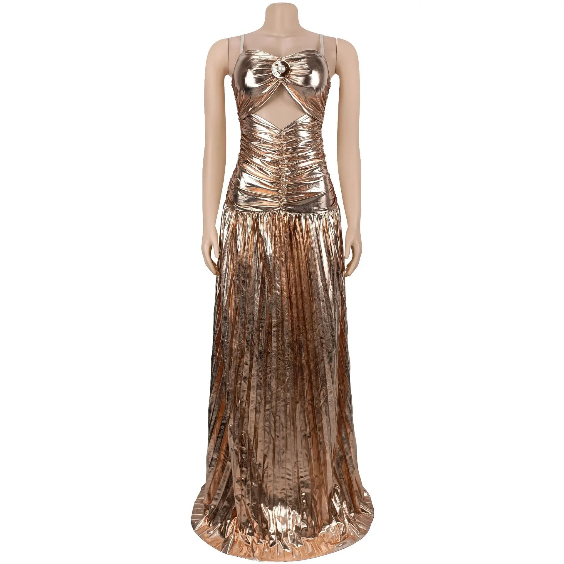 Sequin Spaghetti Strap Gown
