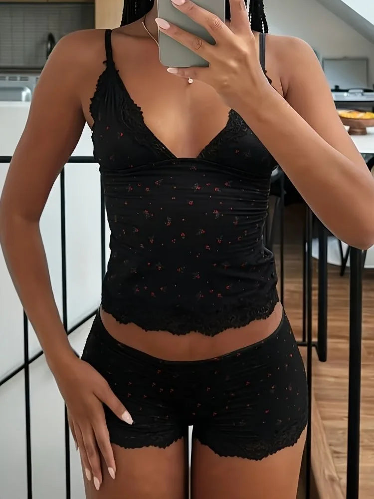 Floral Lace Camisol Set