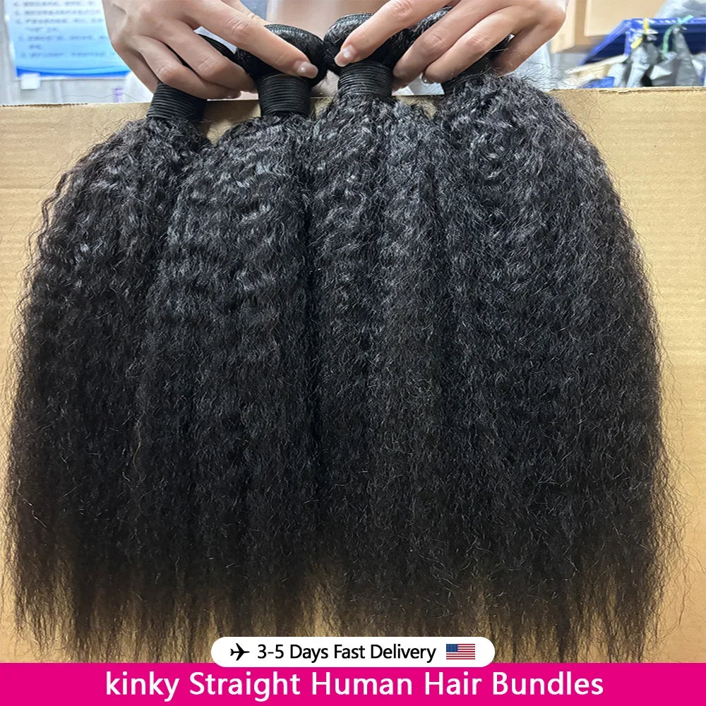 Deep Yaki / Kinky Straight Human Hair Bundles
