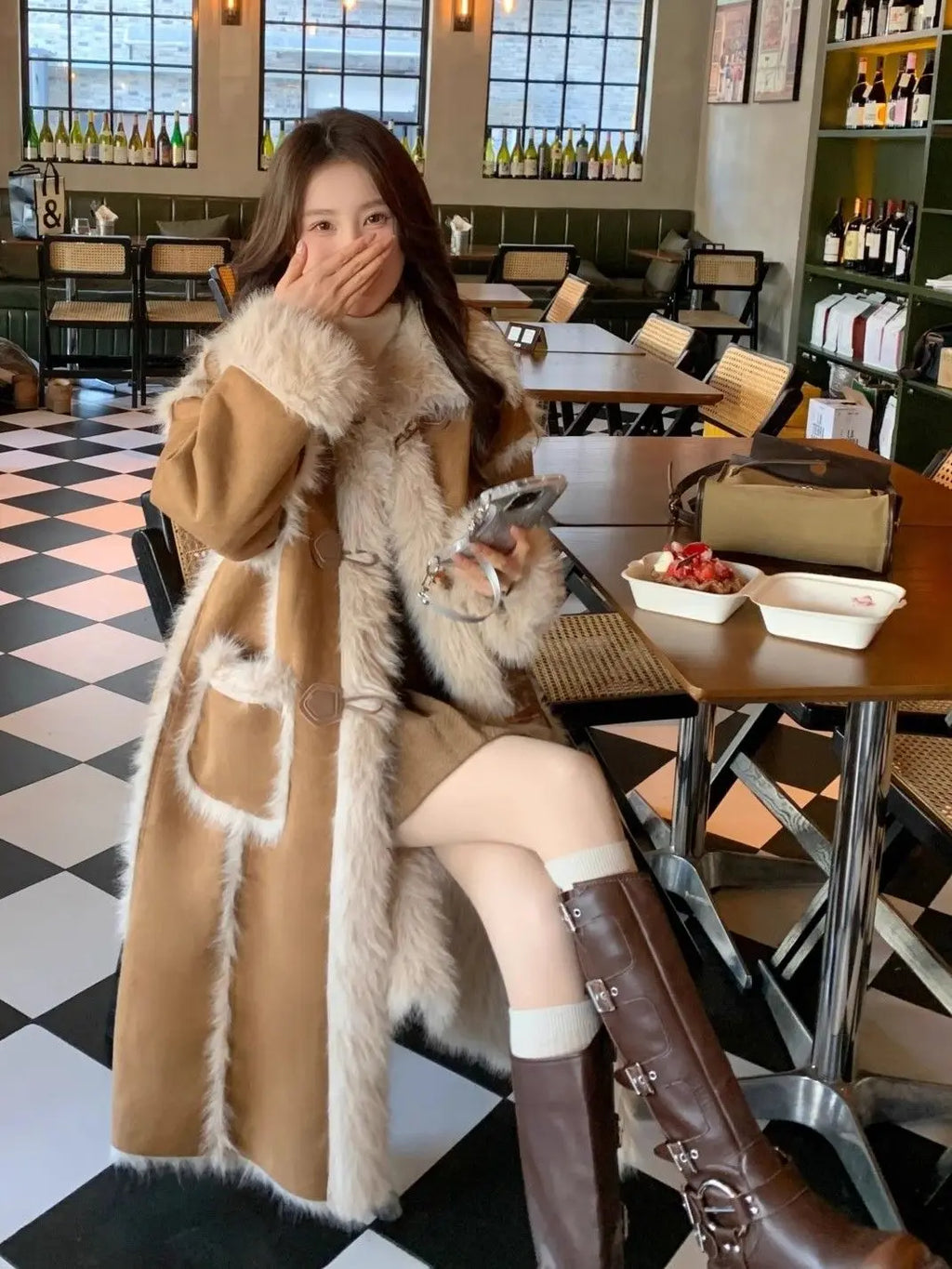 Luxury Shearling Parka Coat