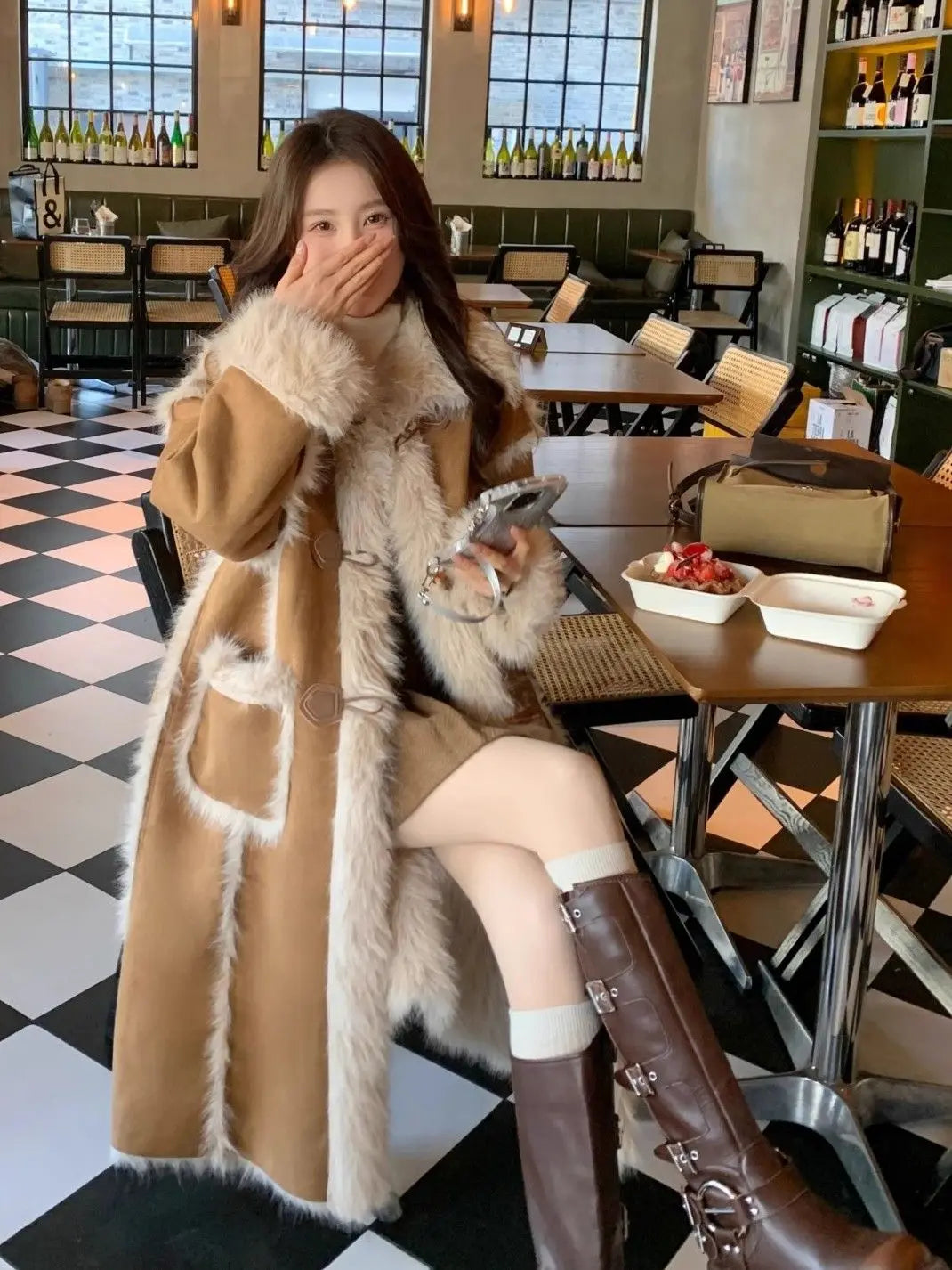Luxury Shearling Parka Coat