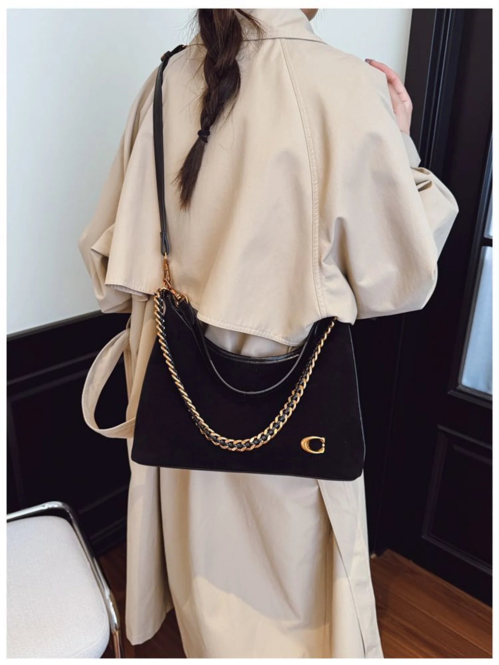 The Suede Chain Tote