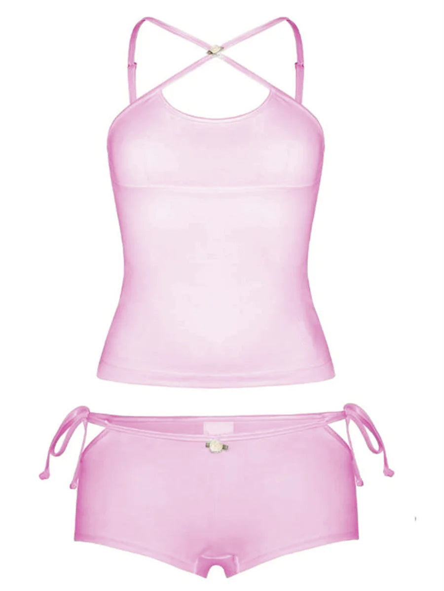 Cute Cami Crop Top  Set
