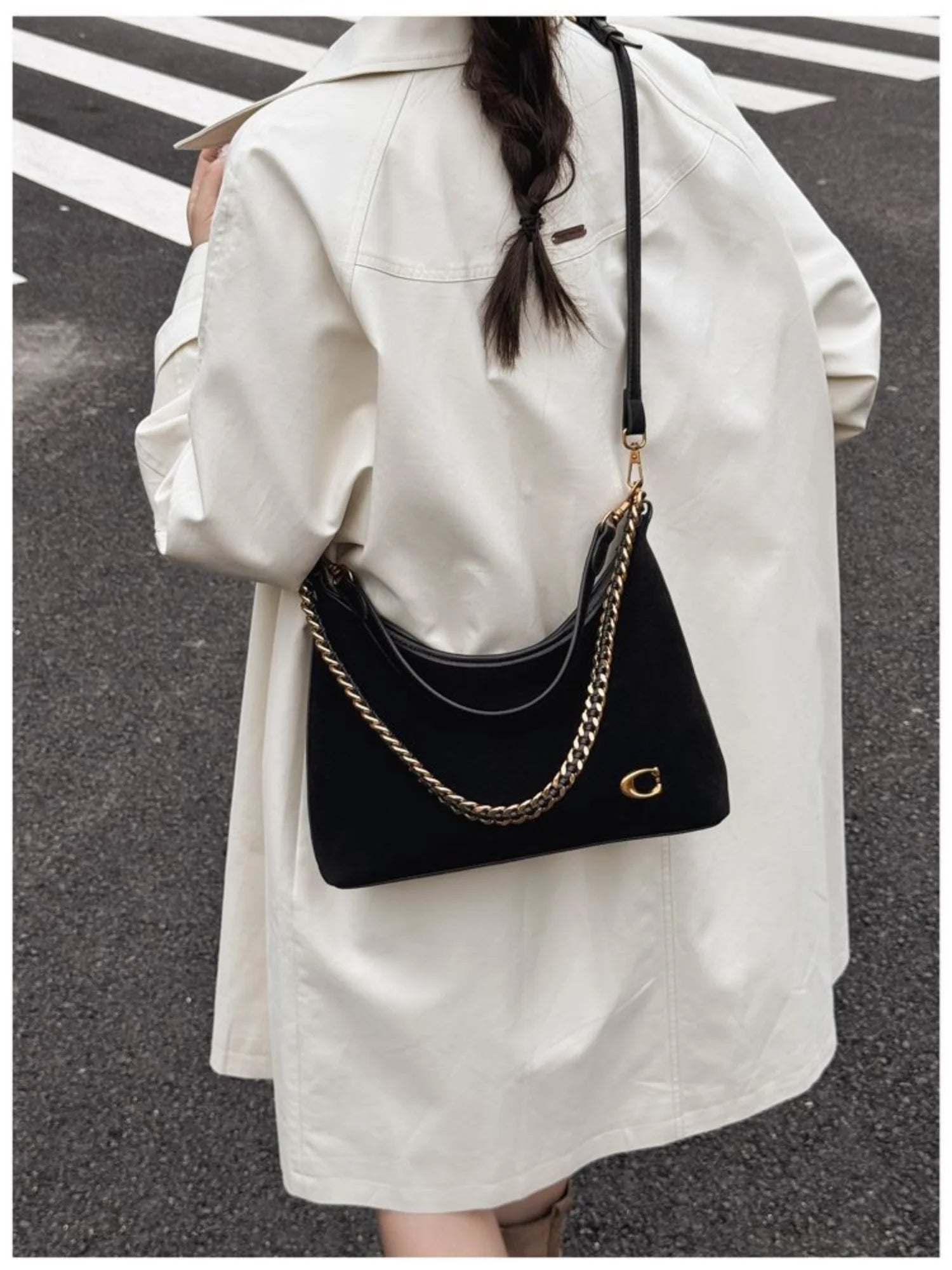 The Suede Chain Tote