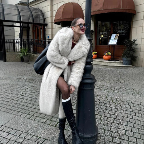 Collared Faux Fur Coat