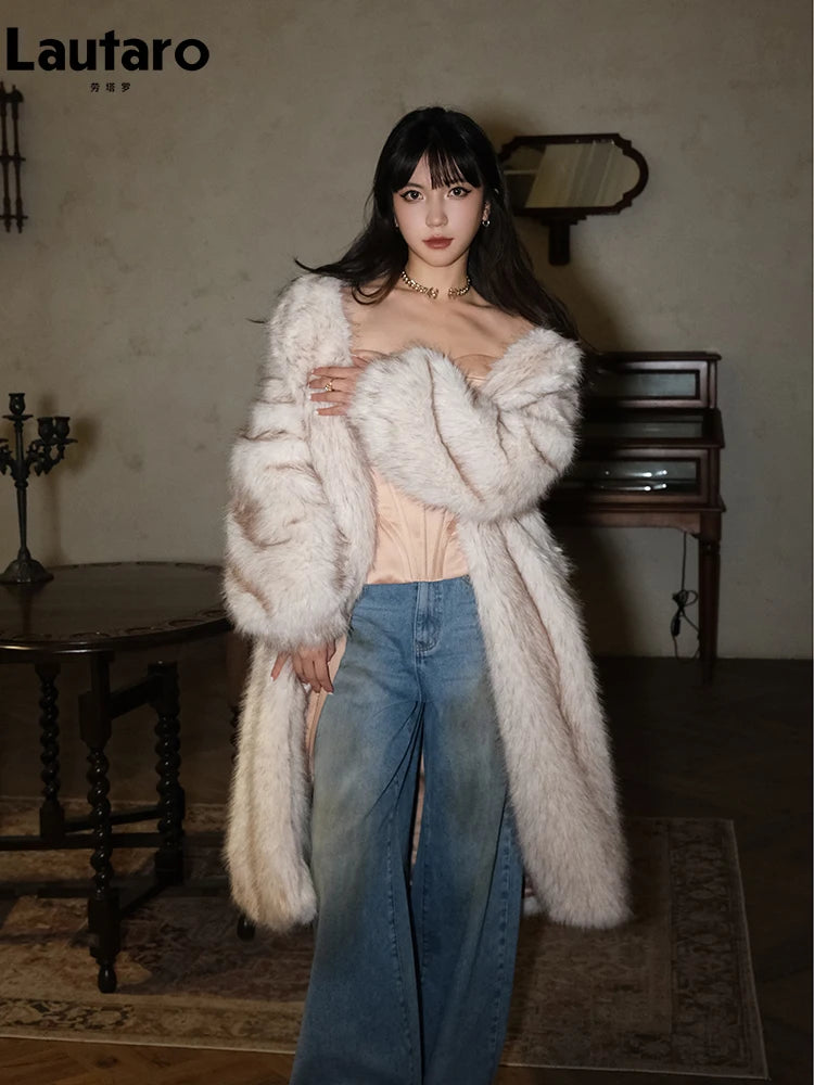 Fluffy Faux Fox Fur Overcoat