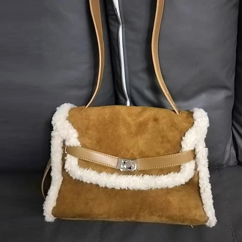 Faux Suede Underarm Bag