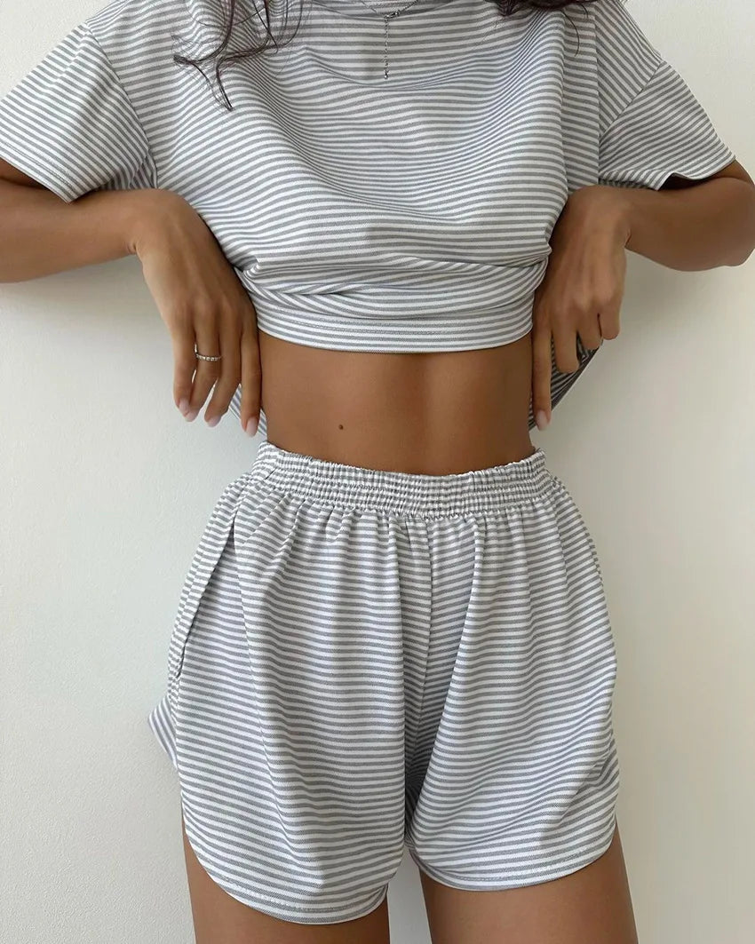Striped Pajama Short Set