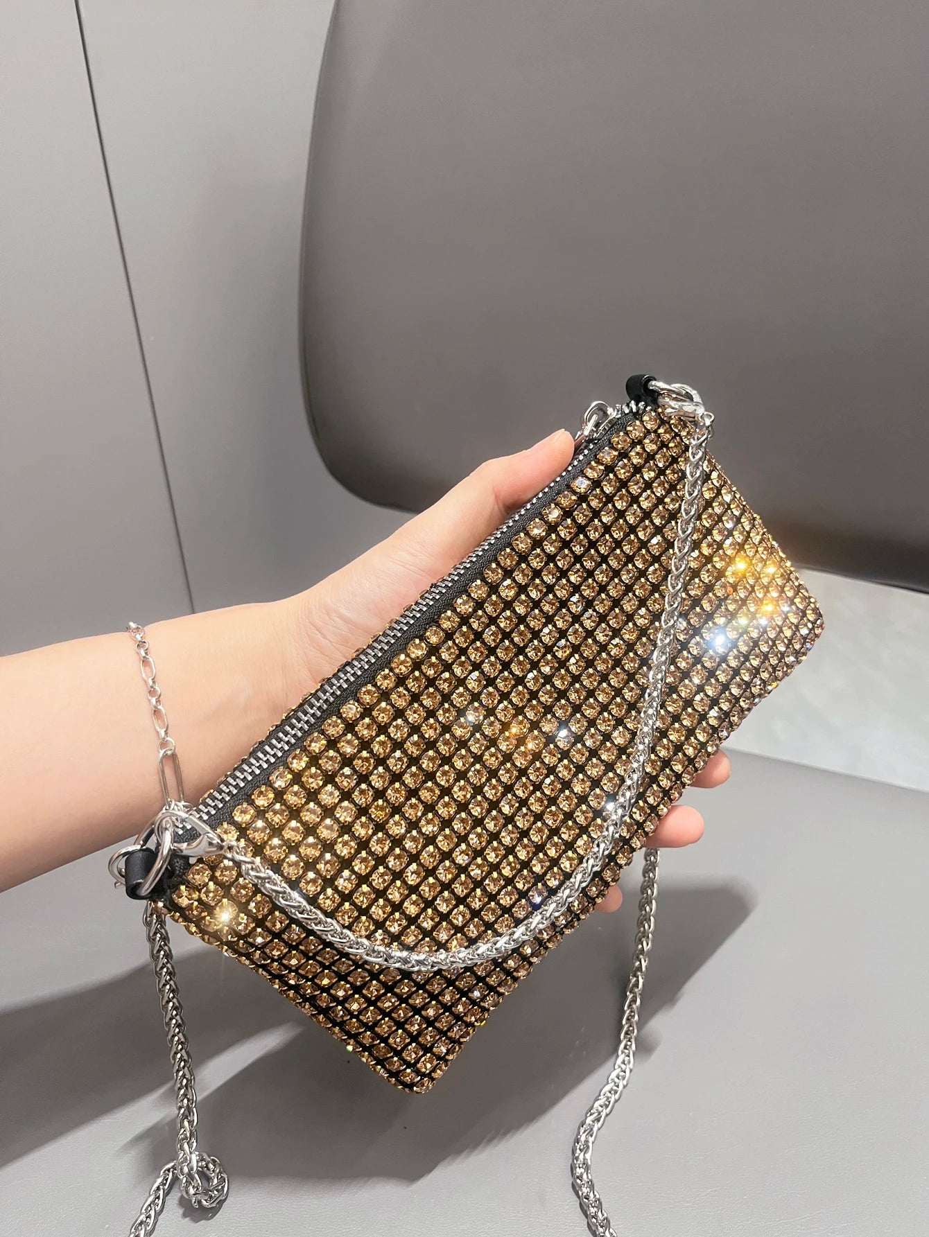 Designer Rhinestone Shoulder Bag