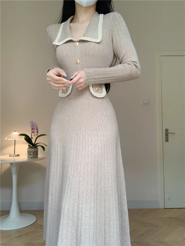 French Knit Midi Dress
