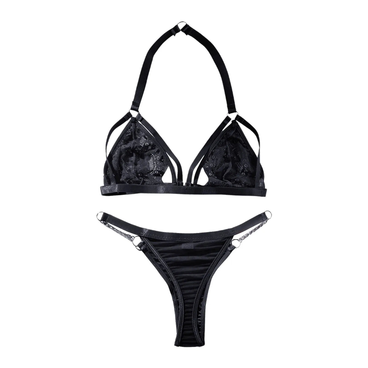 Elegant Embroidered Lace Lingerie Set