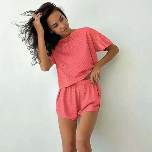 Striped Pajama Short Set