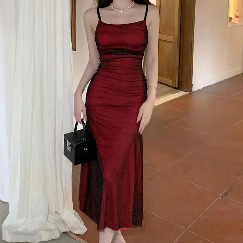 Red Mermaid Slip Dress