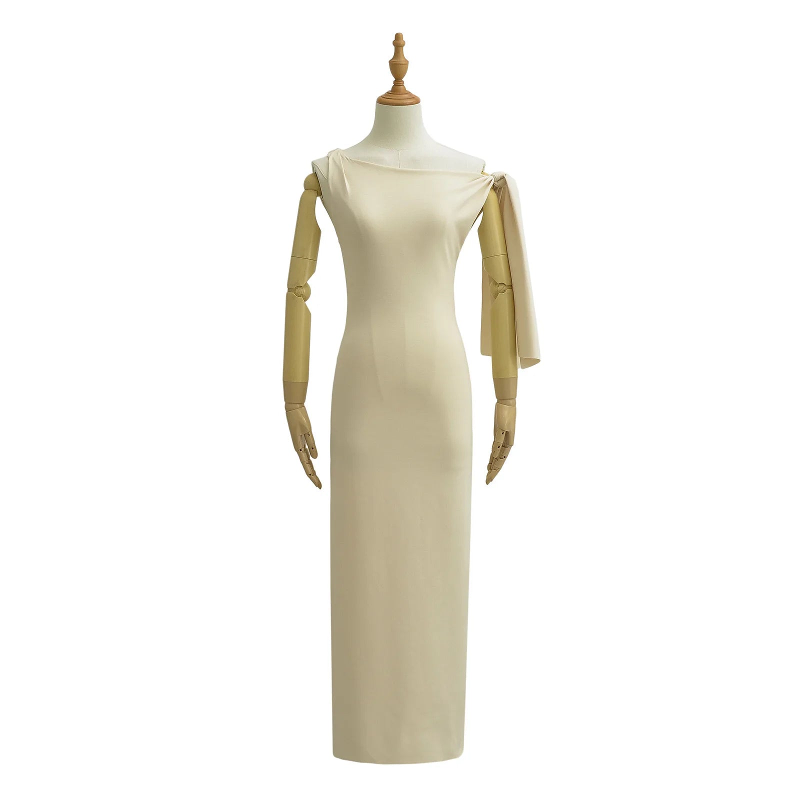 One-Shoulder Knotted Maxi Dress