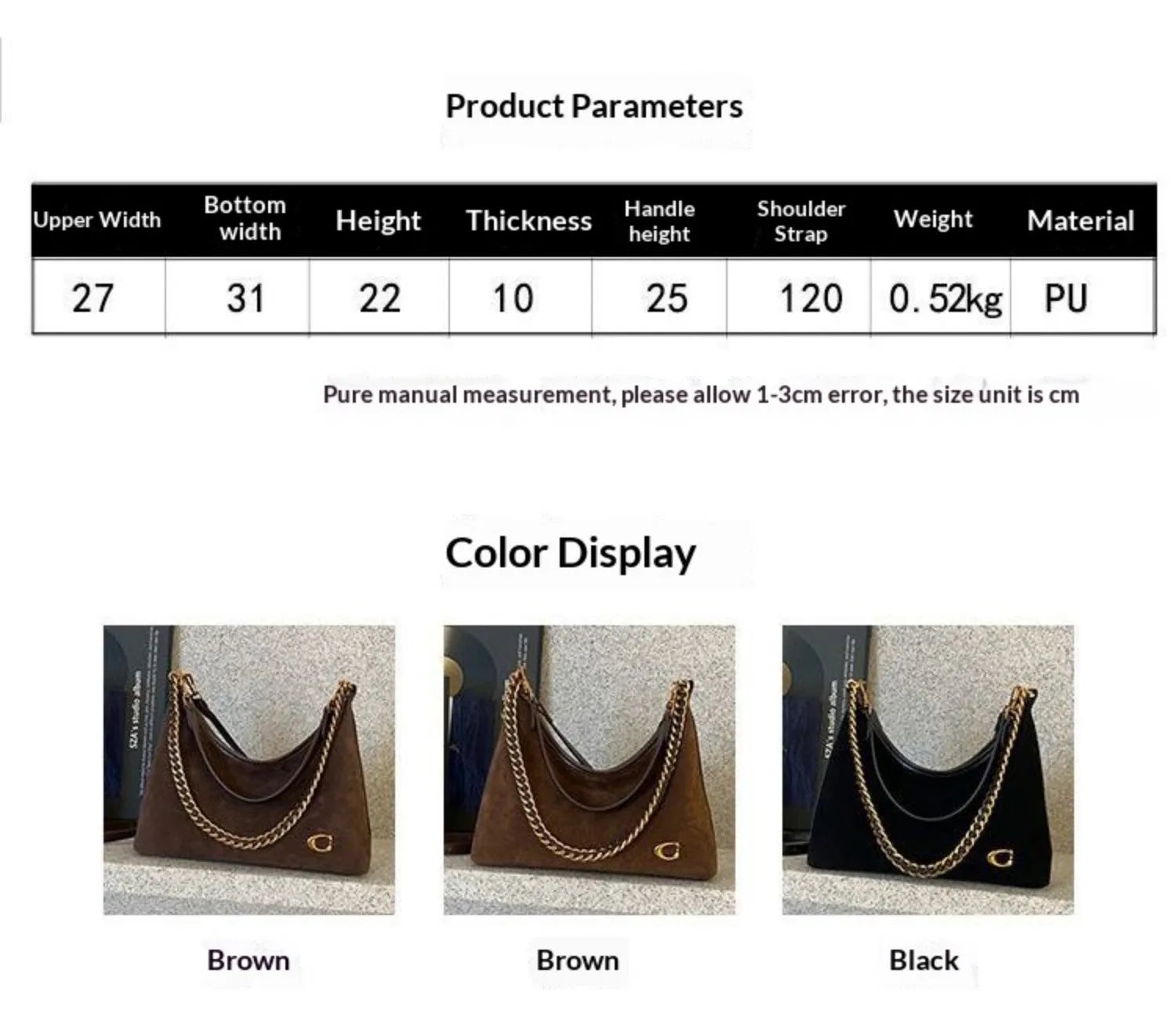 The Suede Chain Tote