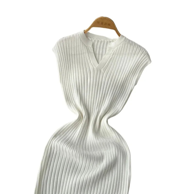 The V-Neck Knit Maxi Dress
