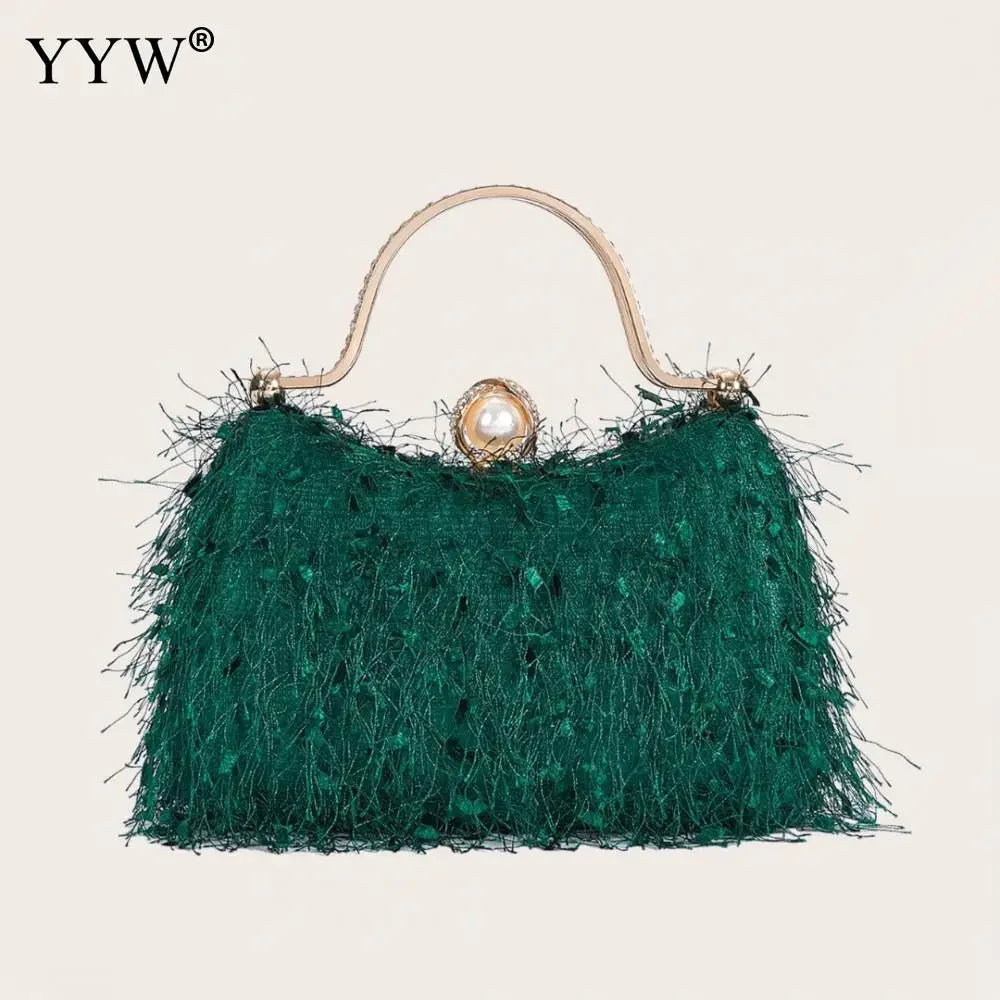 Feather Tassel Clutch