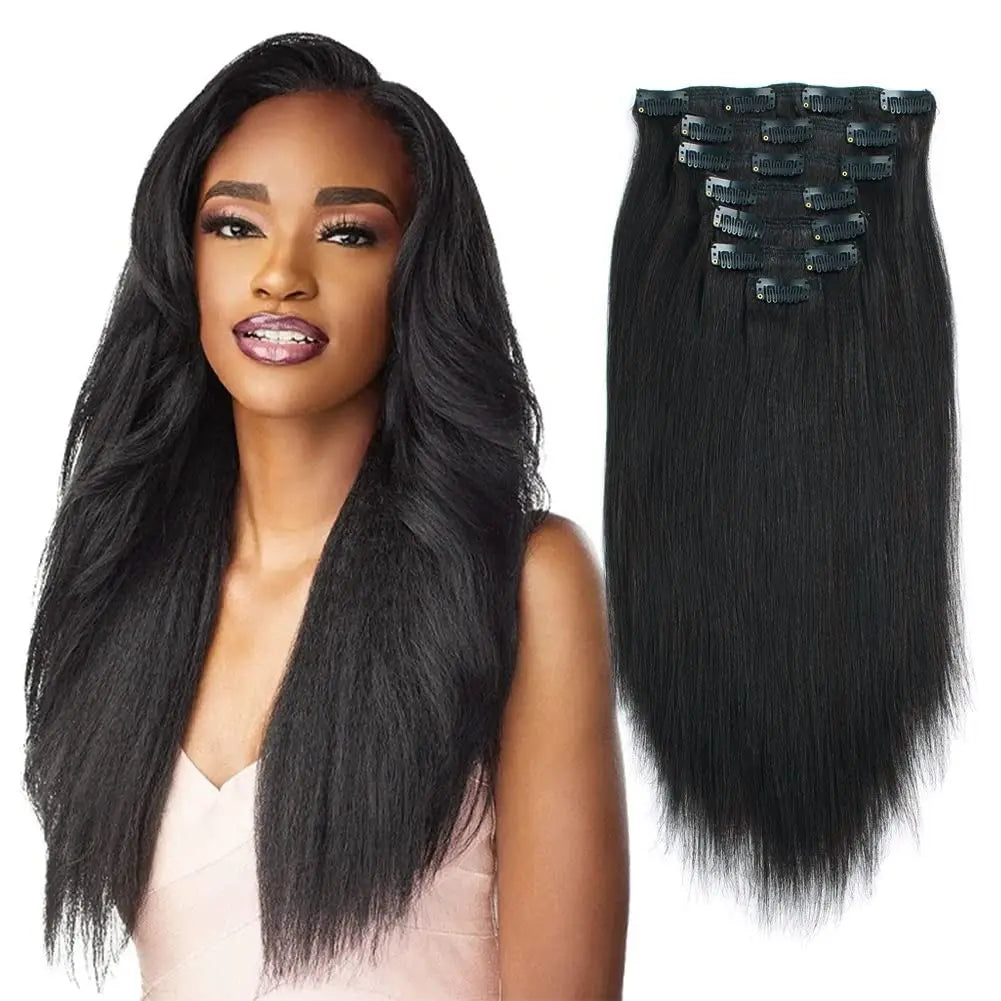 Yaki Straight Clip in Set 100% Human Hair