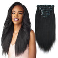 Yaki Straight Clip in Set 100% Human Hair