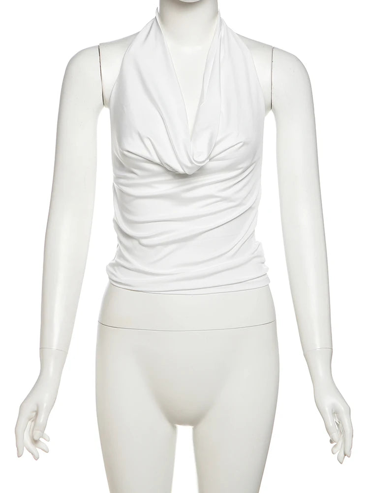 Backless Halter Tank Top