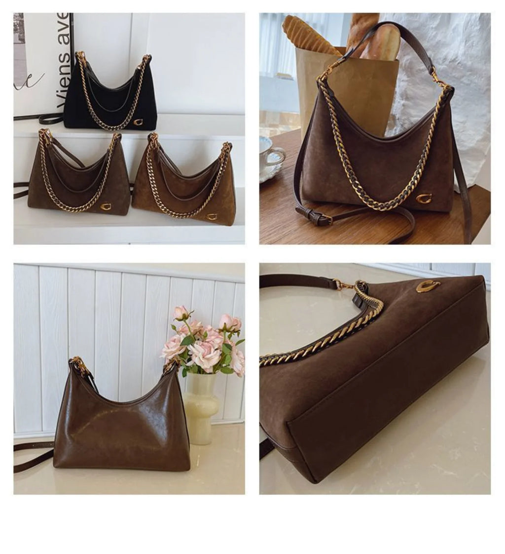The Suede Chain Tote