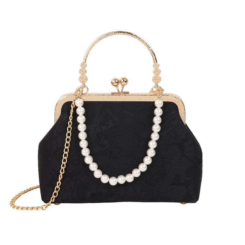 Pearl Lace Evening Clutch