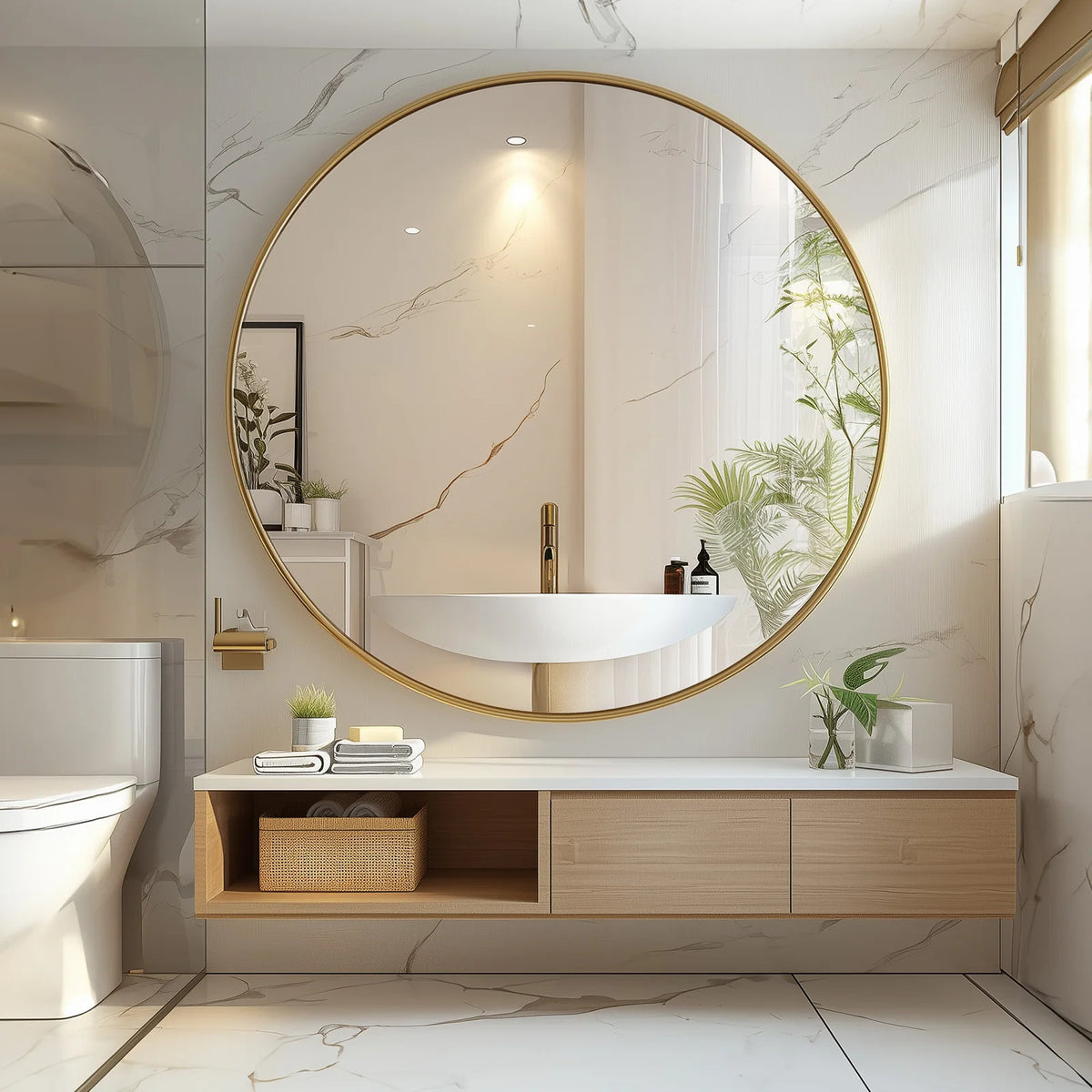 Large Round Vanity Mirror