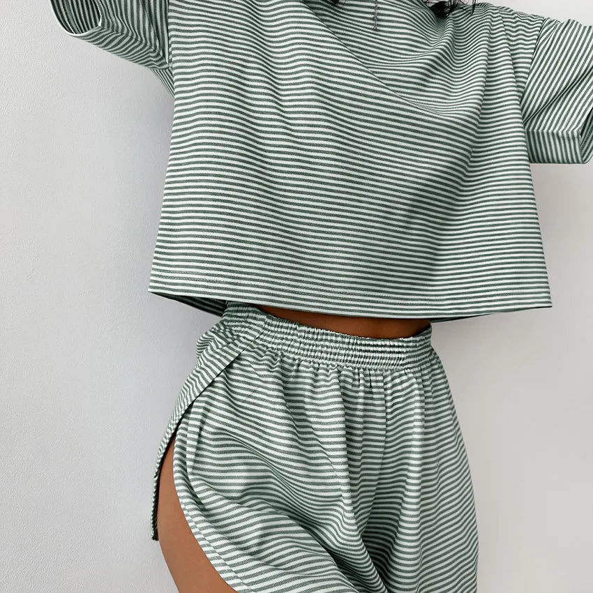 Striped Pajama Short Set