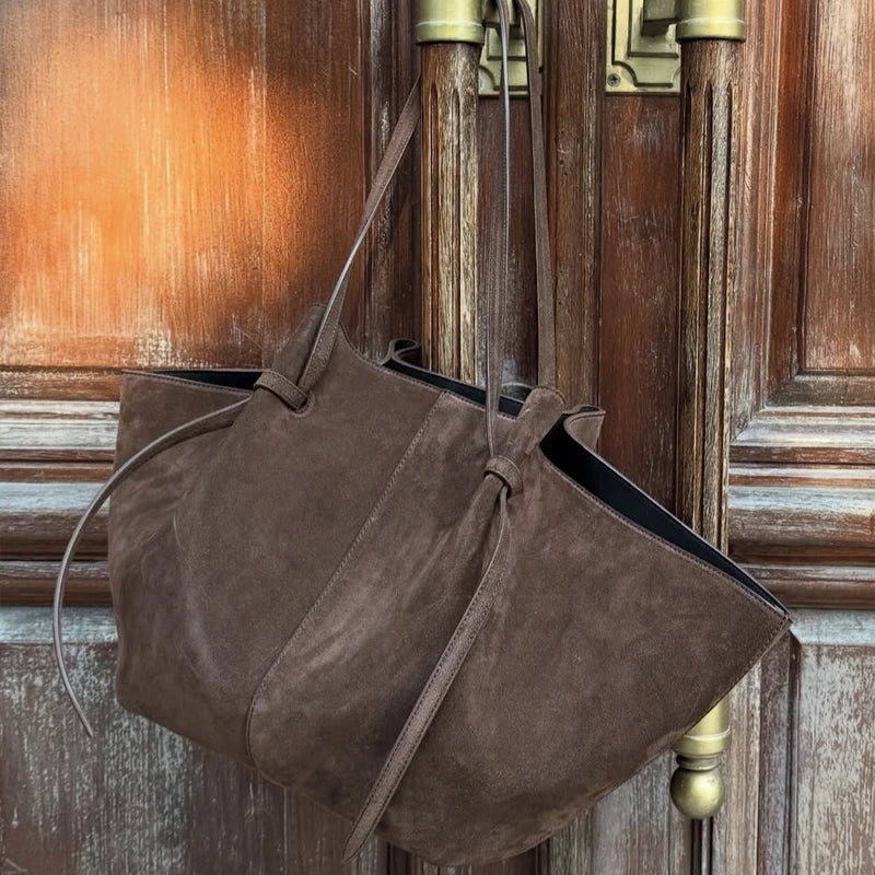 Custom Initial Faux Suede Tote