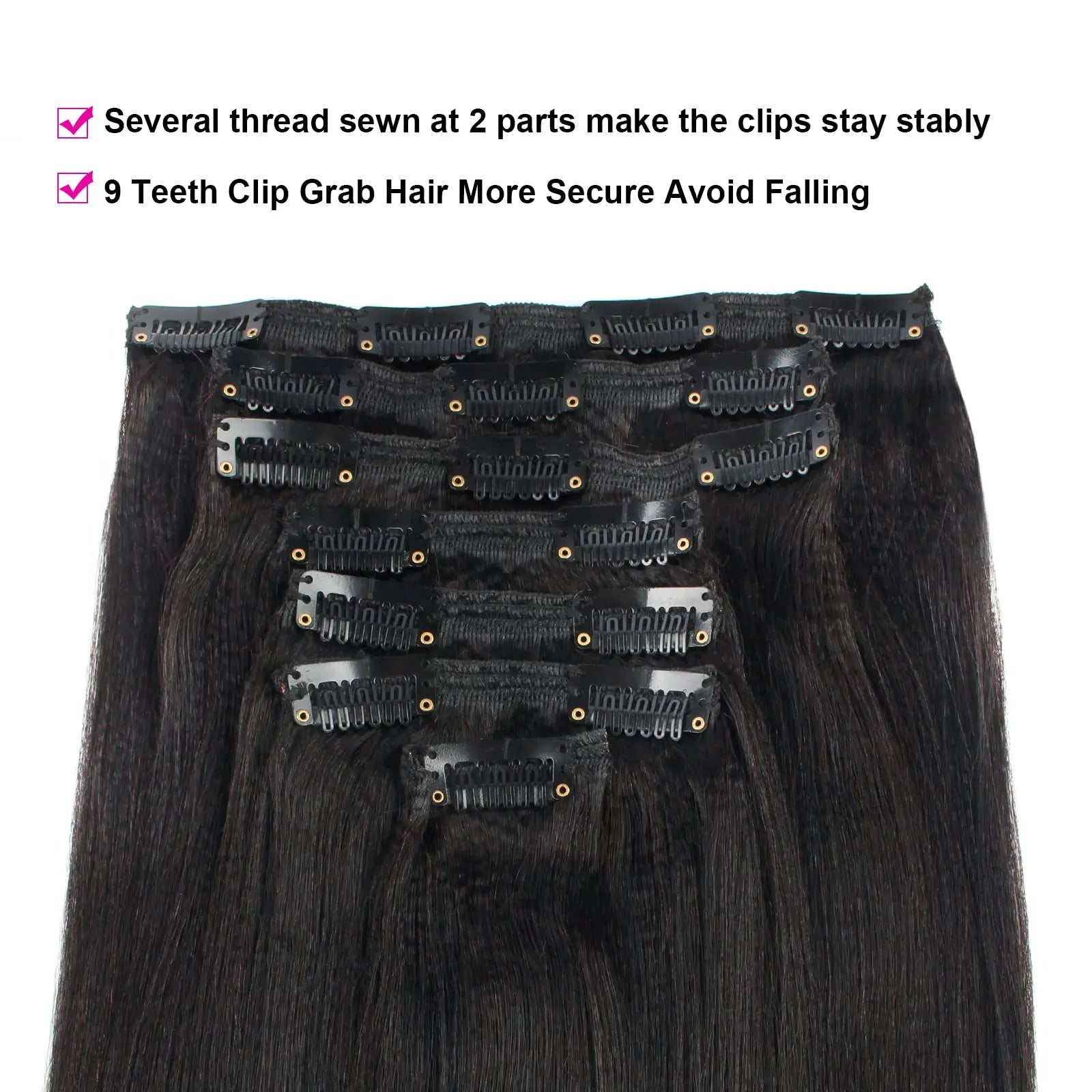 Yaki Straight Clip in Set 100% Human Hair
