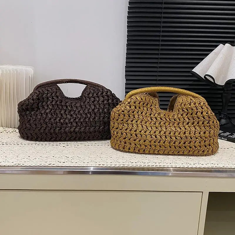 Woven Straw Shoulder Bag