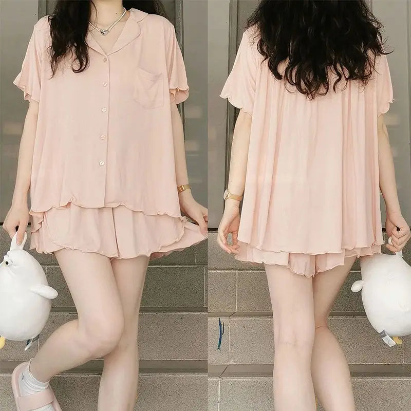 Ruffled Pajama Set