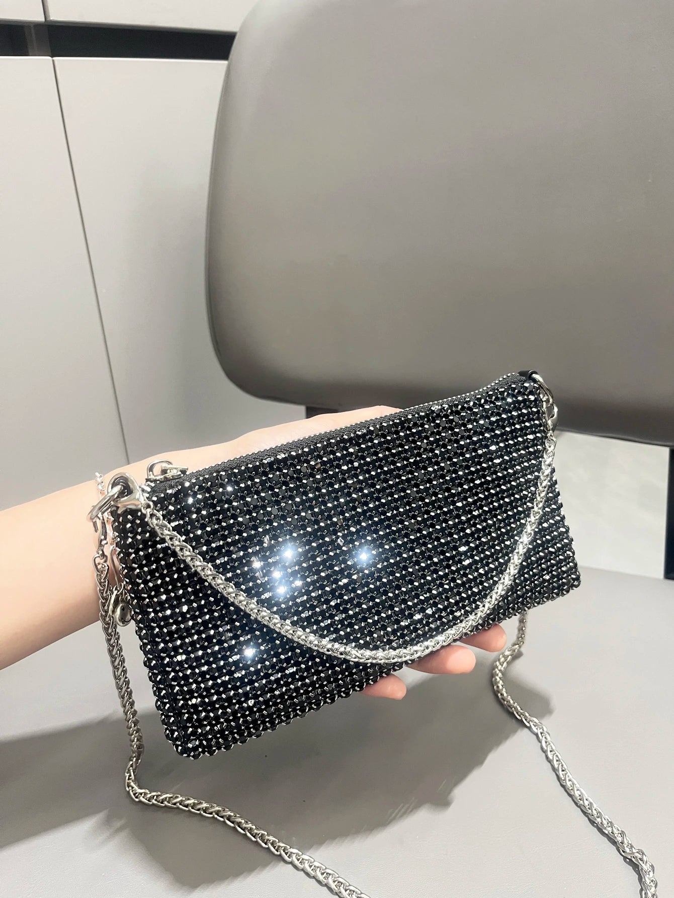 Designer Rhinestone Shoulder Bag