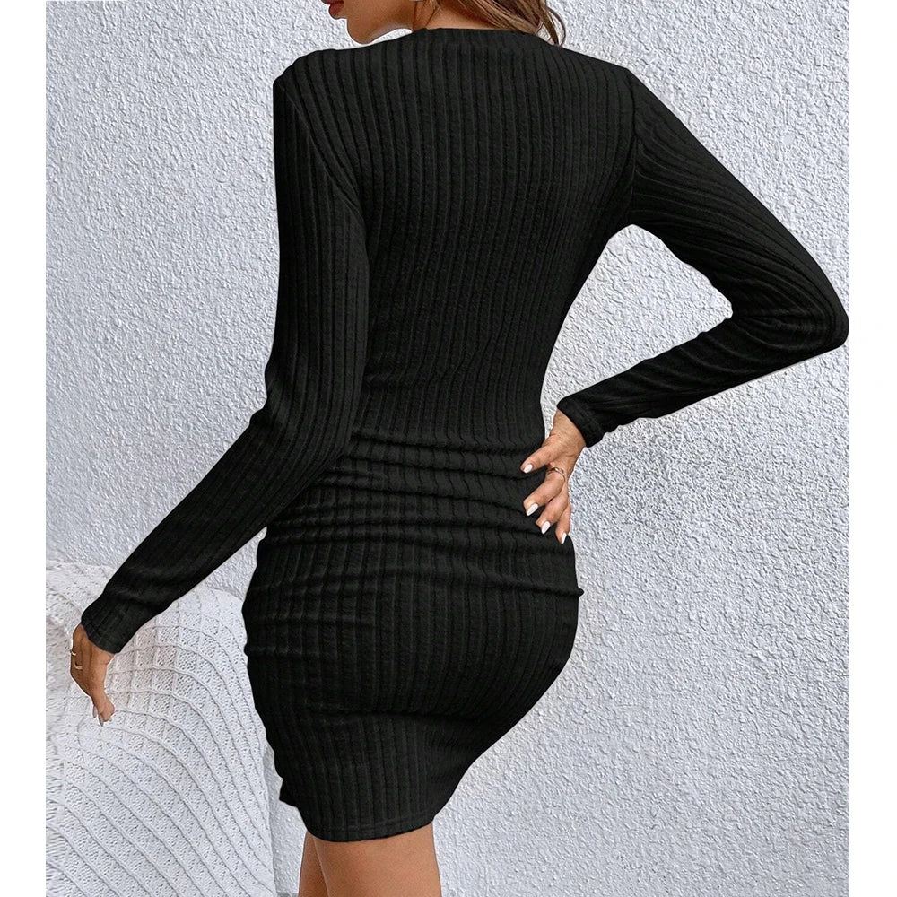 V-Neck Bodysuit Dress