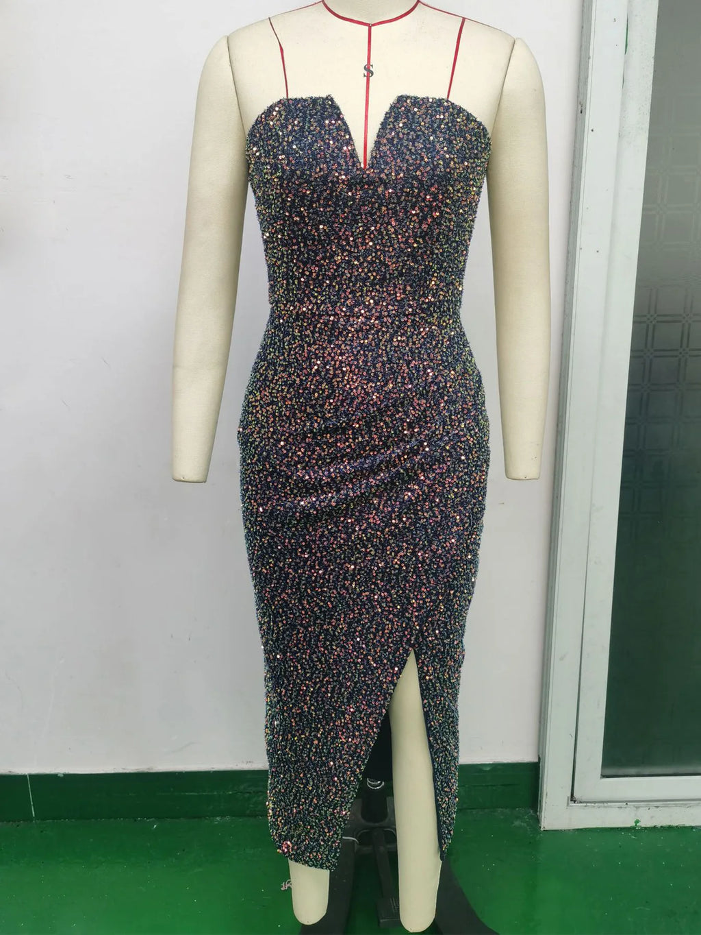 Strapless Sequin Evening Gown
