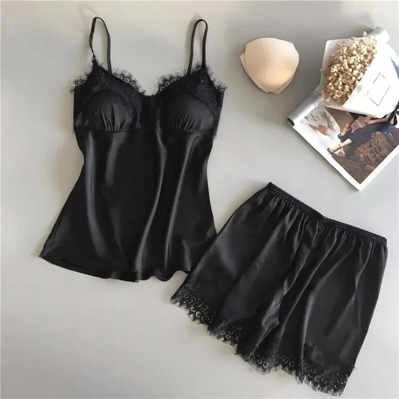 Lace Cami & Shorts Pajama Set