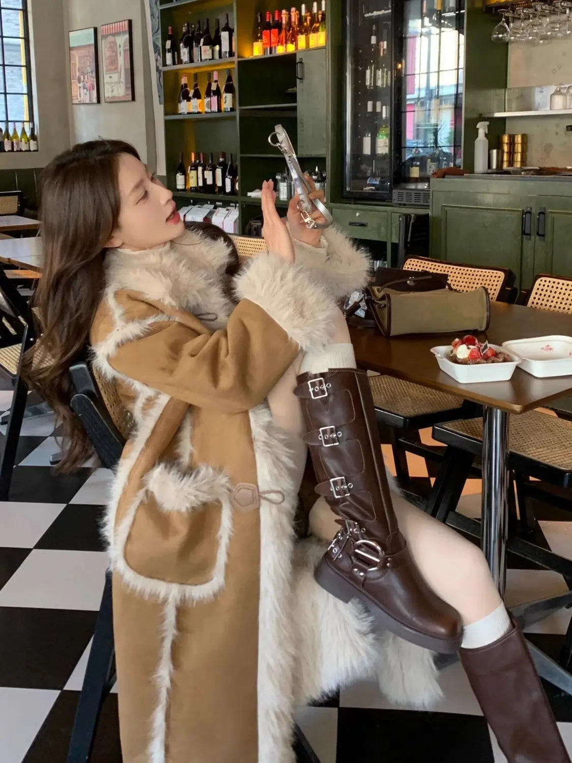 Luxury Shearling Parka Coat