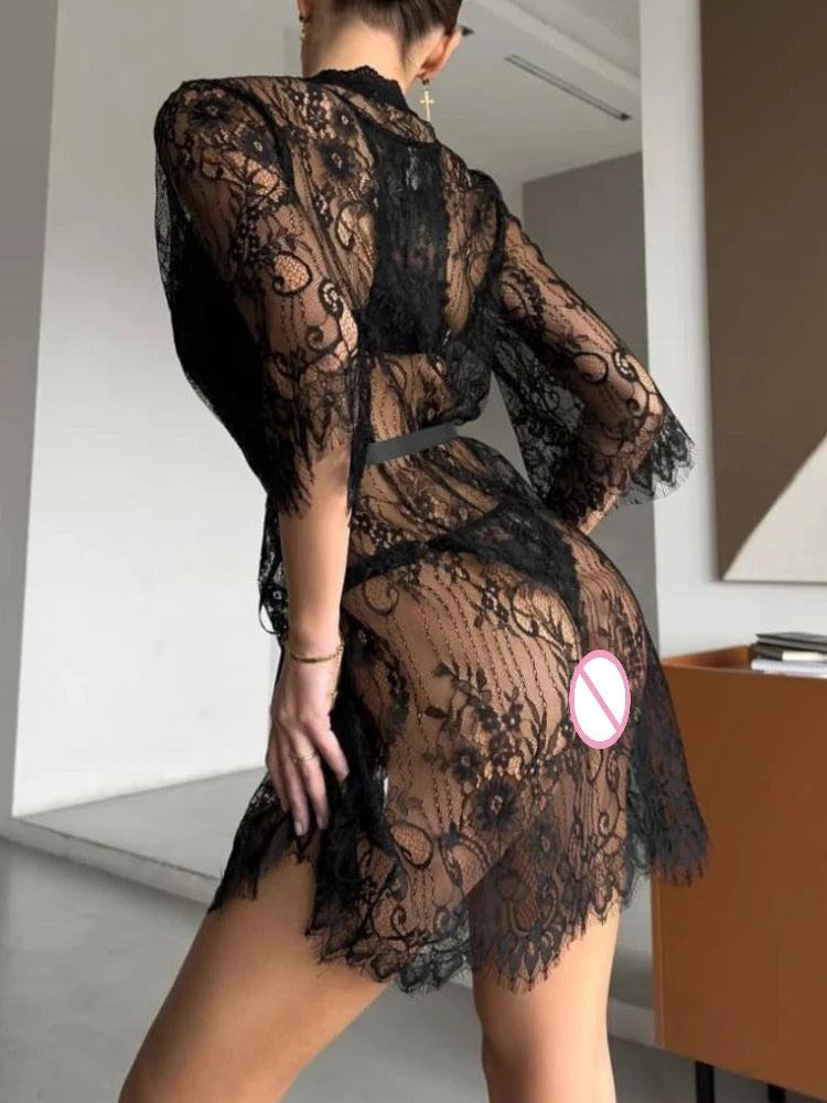 Mesh Lace Robe