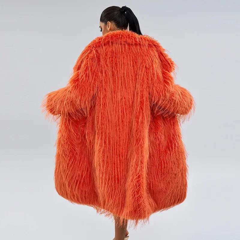 Tassel Faux Fur Coat