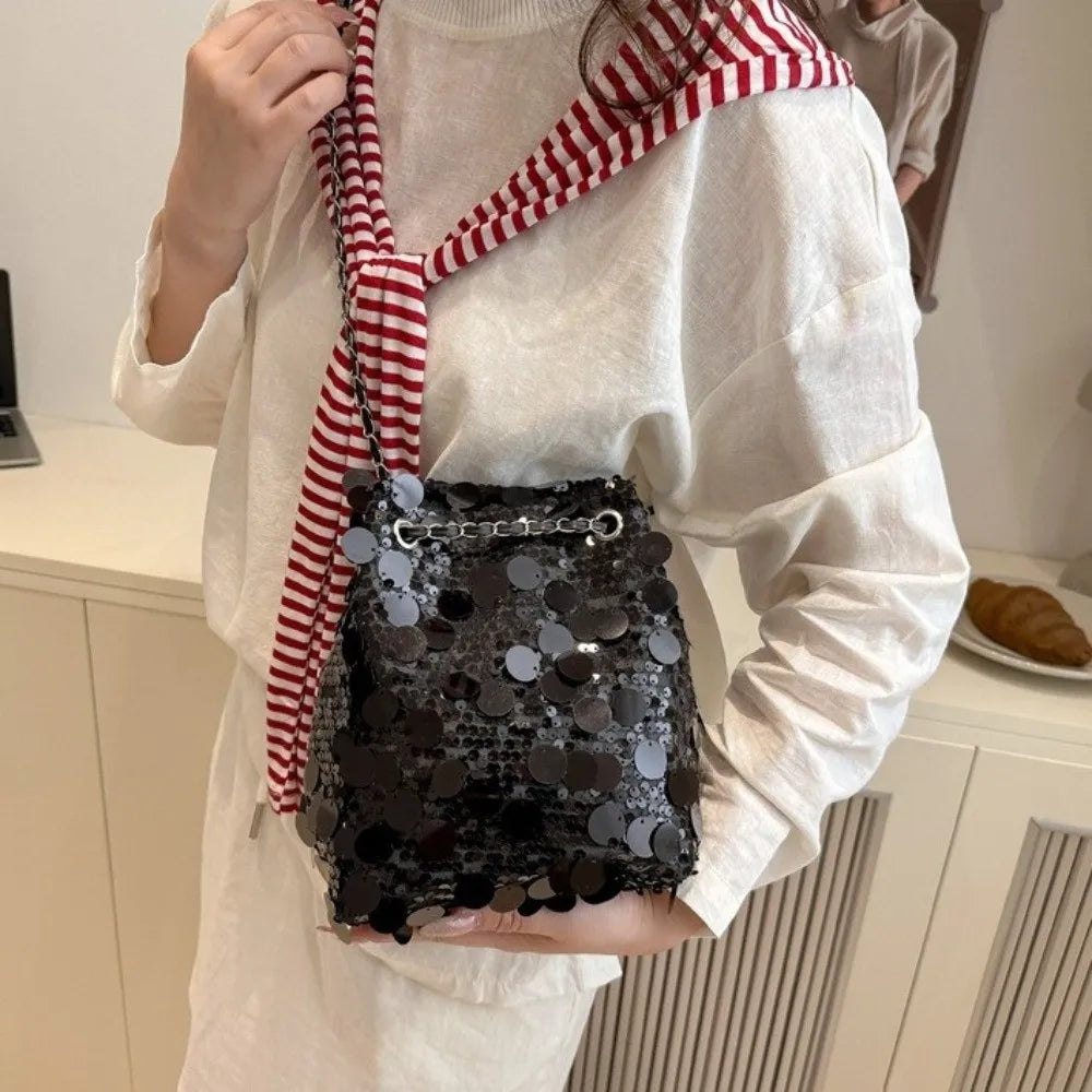 Sequin Bucket Shoulder Bag