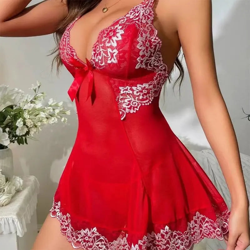 Deep V Mini Sleepwear Set