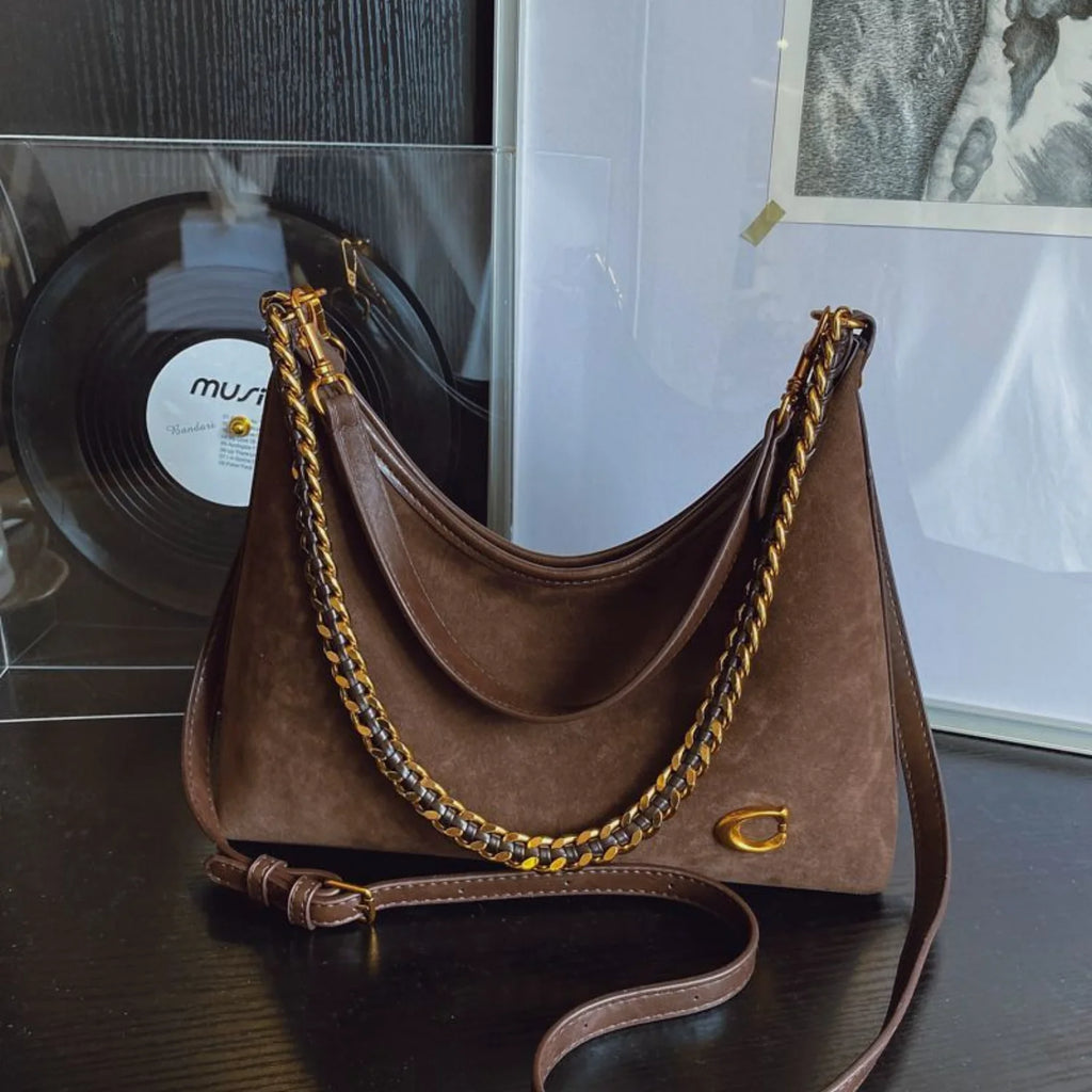 The Suede Chain Tote