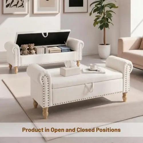 55" Queen End of Bed Storage Bench