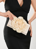 Pleated Flower Clutch Bag