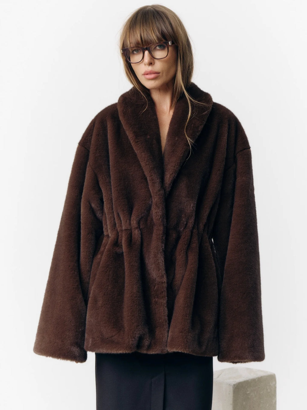 Mixed Color Faux Fur Jacket