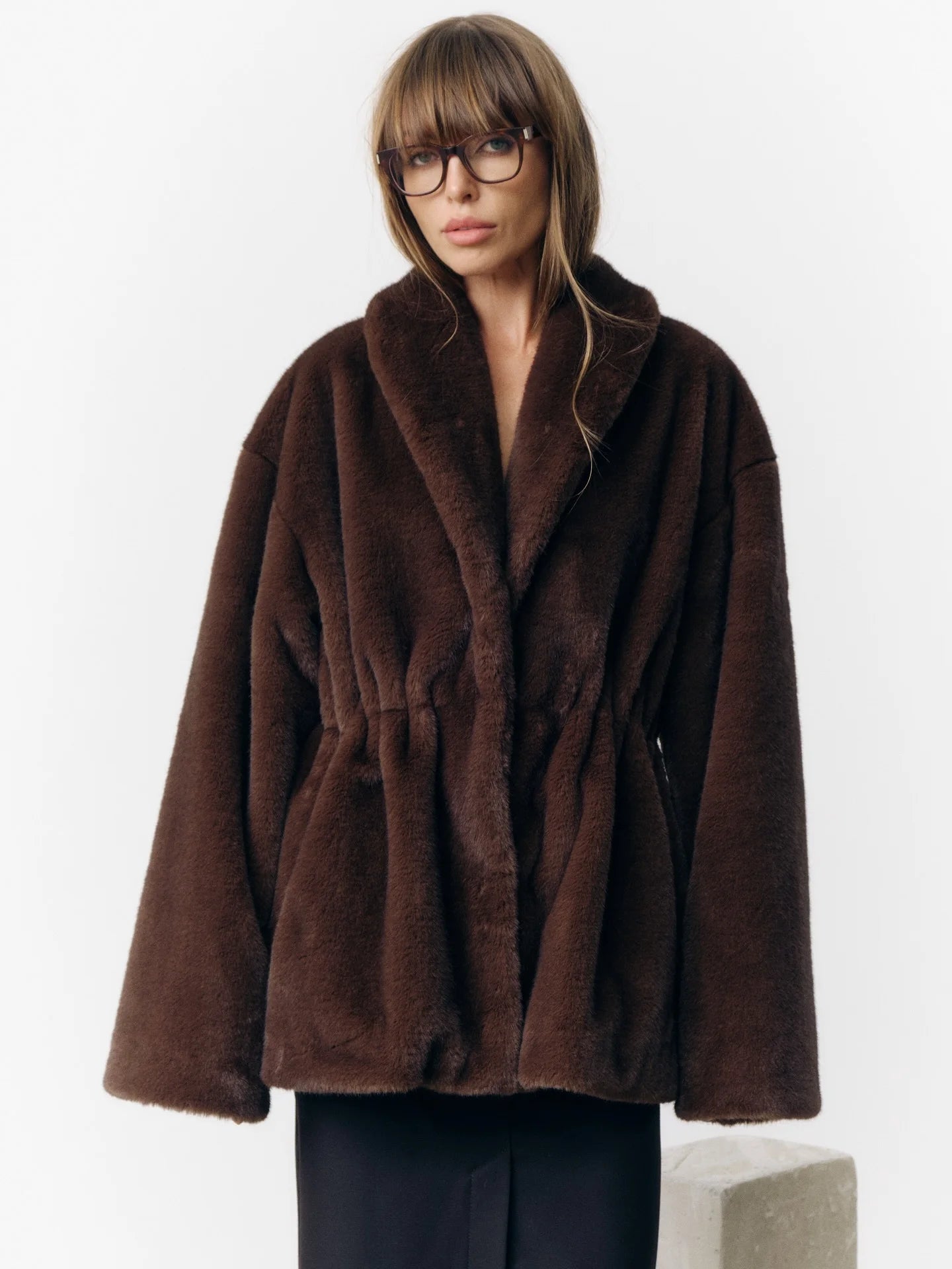 Mixed Color Faux Fur Jacket