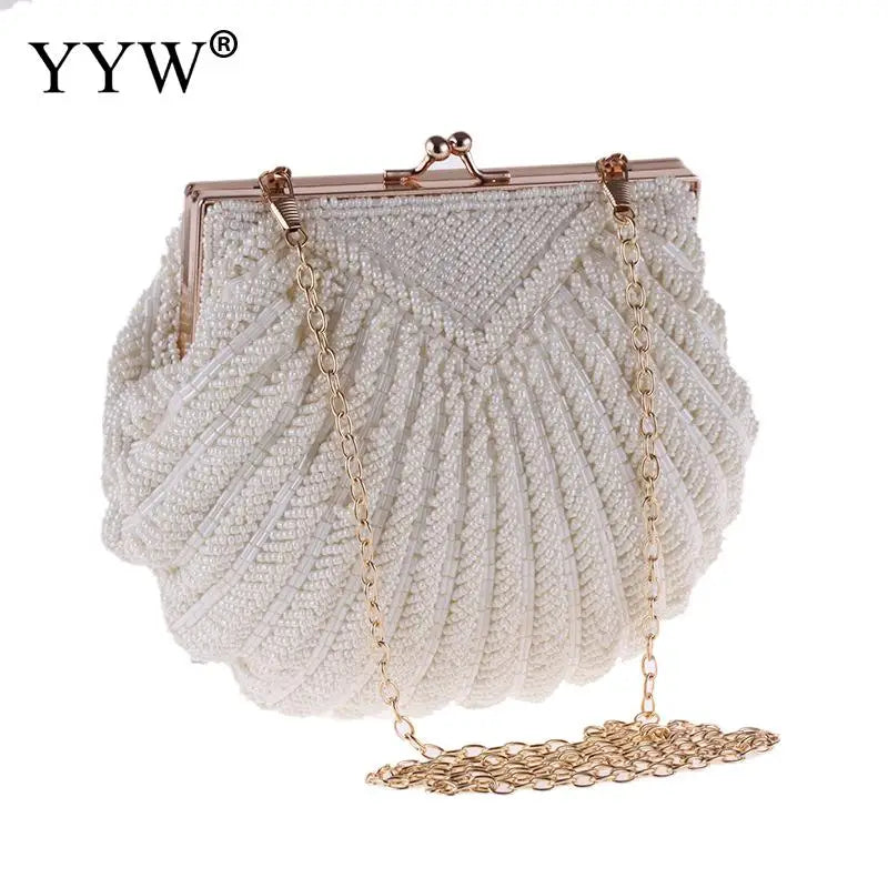 Beaded Shell Clutch Bag