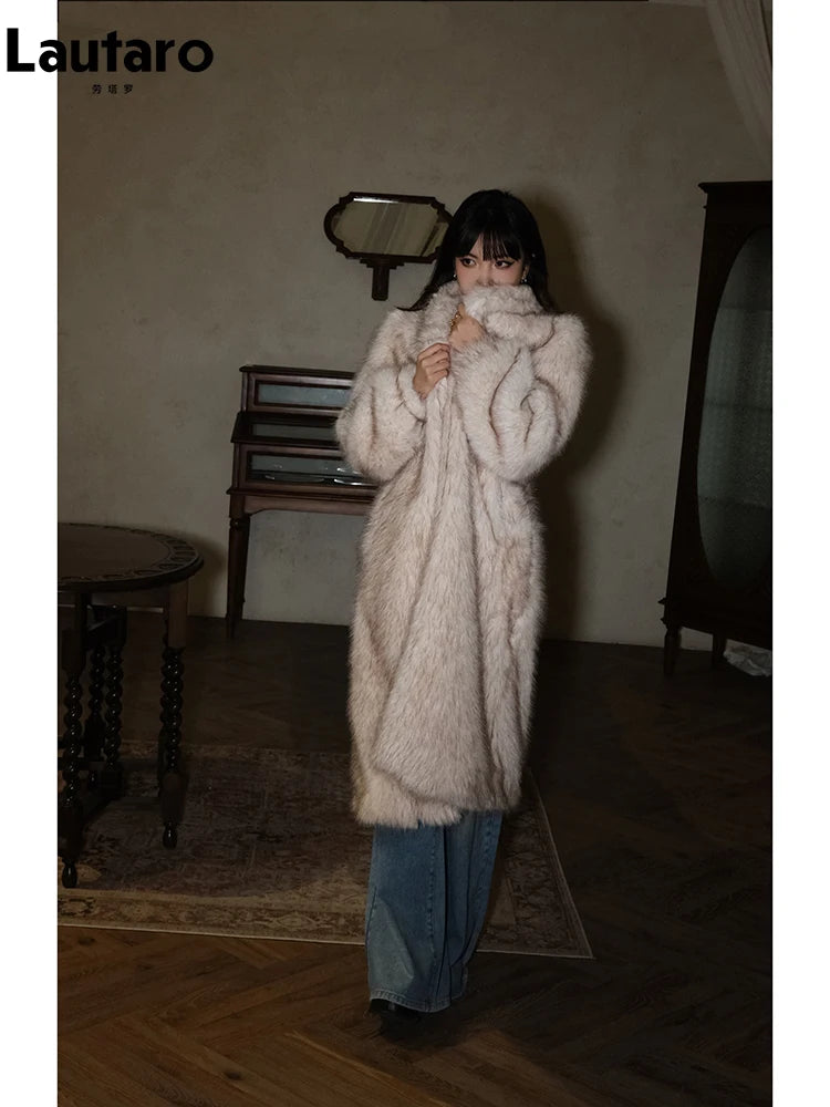 Fluffy Faux Fox Fur Overcoat
