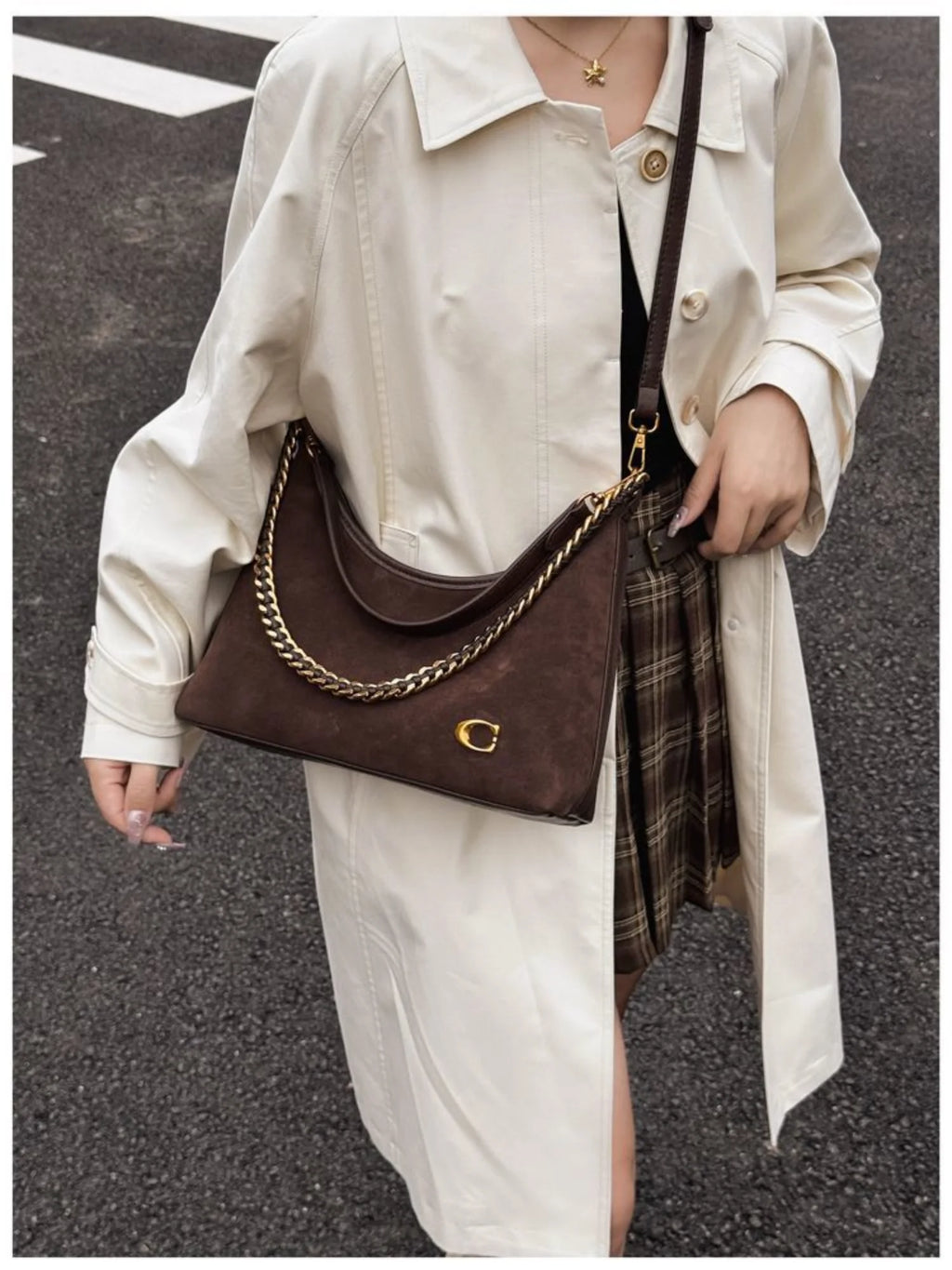 The Suede Chain Tote